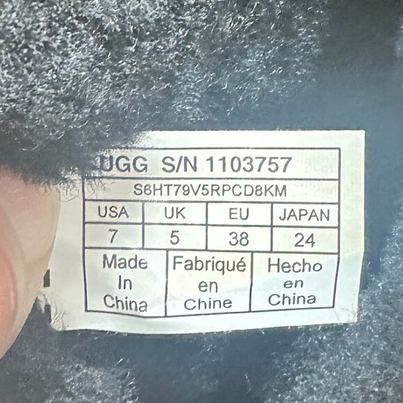 UGG Classic Lace Black Boots Booties Corset Black Size 7 - Picture 9 of 10